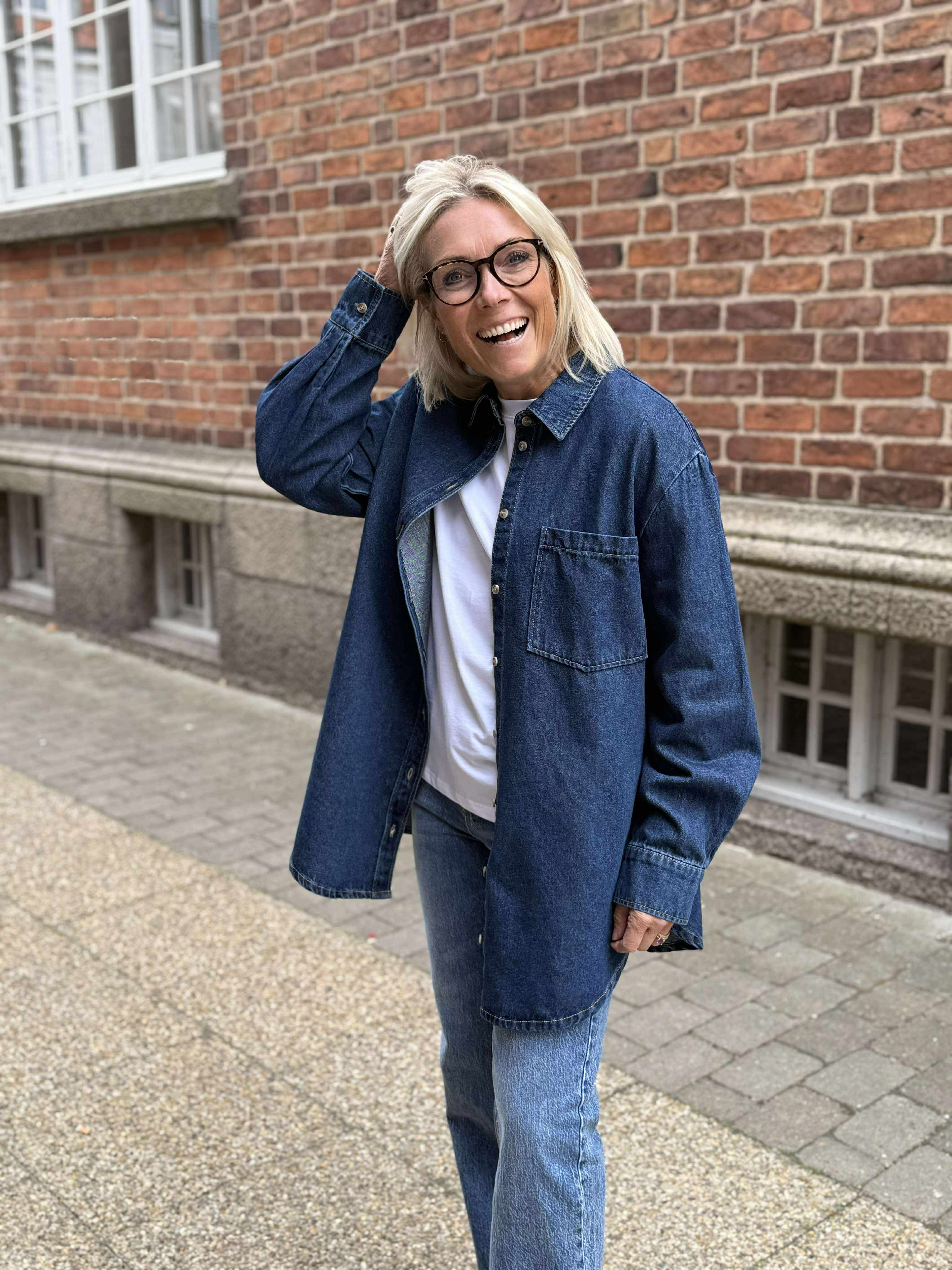 PCMAISIE Denim Shirt - Dark Blue Denim